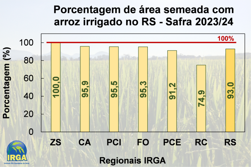 Semeadura do arroz avança no Rio Grande do Sul
