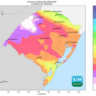 Mapa do Rio Grande do Sul com cores indicando a chuva prevista (mm) de 12 a 18 de setembro de 2024.